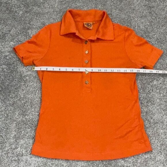 Tory Burch short sleeve tee with gold buttons - Picture 3 of 5